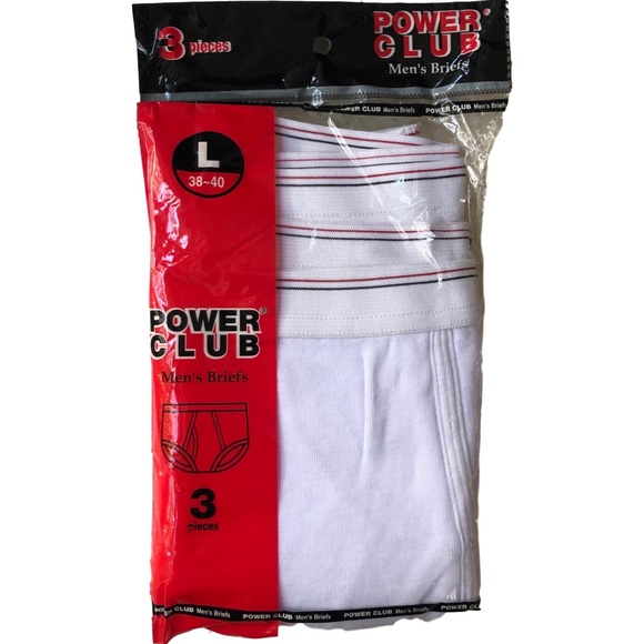 Power Club 2 Sets Men's Briefs 3 Pack 100% Cotton L - Picture 2 of 3
